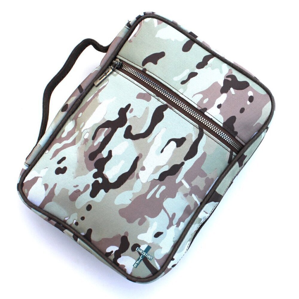 Montana West Green Camo Camouflage Pattern Print Canvas Bible Cover & Bookmark